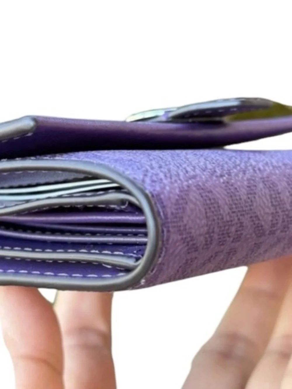 Michael Kors Lavender and Violet Leather Trifold Wallet